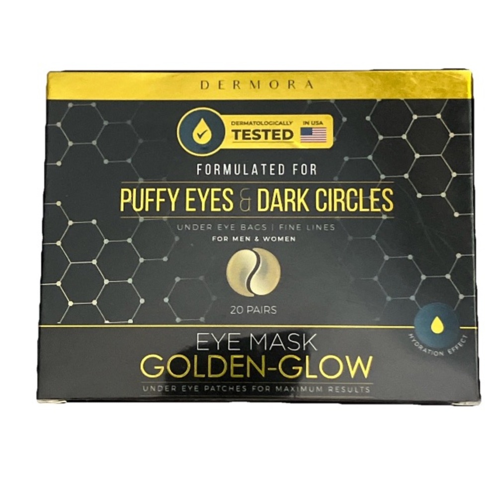Golden Glow Under Eye Patches 20 Pairs Eye Gels Treatment Dark Circles Puffy New